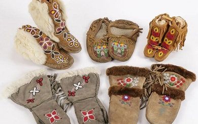 BEADED MOCCASINS AND MITTENS