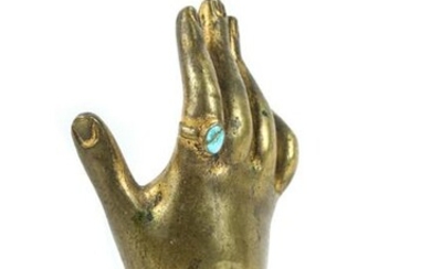 BRASS PAPERWEIGHT in the form of a WOMAN'S HAND