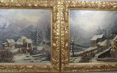 BUDELOT Philippe (actif de 1793-1841) « Avant et après la traversée des Alpes, l'armée défilant...