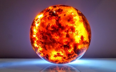 Baltic Amber - Massive sphere - Amber - Highly Diamond polished - 14 cm - 14 cm