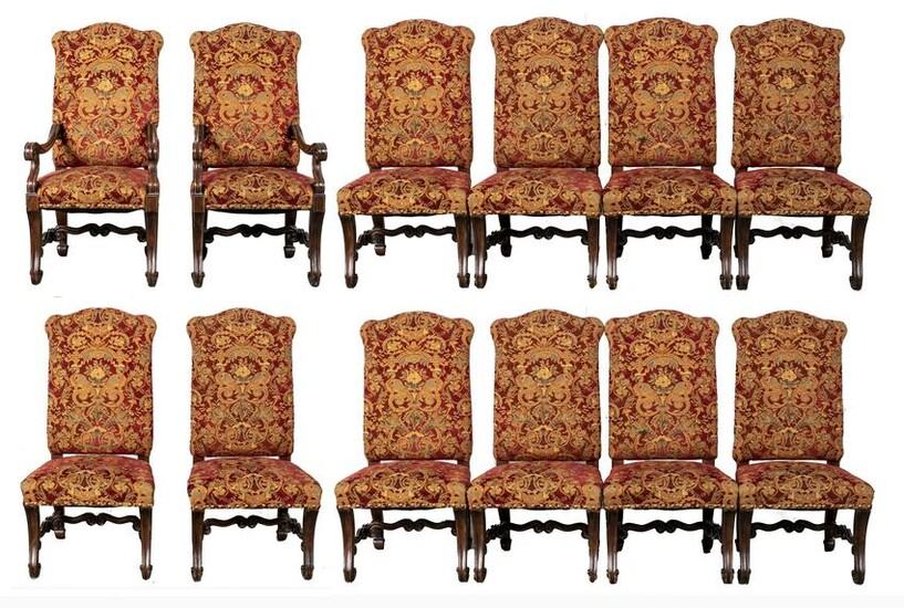 Baroque Revival Dining Chairs, Set of 12