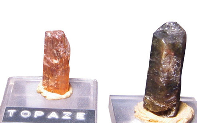Batch of two Topaz crystals including one imperial...
