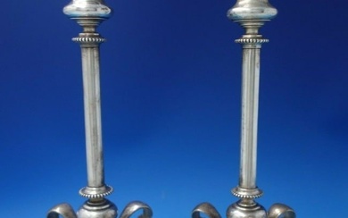 Bead by Shiebler Sterling Silver Candlestick Pair 9 1/2" x 4 1/2"