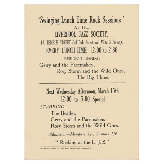 Beatles 1961 'Swinging Lunch Time Rock Sessions'