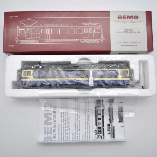Bemo HOe model railway locomotive ref 1281 323 MOB BDe 4/4 300, boxed.