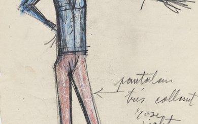 Bernard Buffet (1928-1999) Sagouins, maquette de costume pour ''Patron''