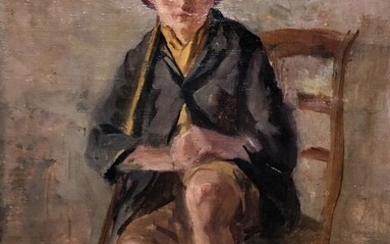 Biondi Nicola (1886 - 1929) - Interno con figura