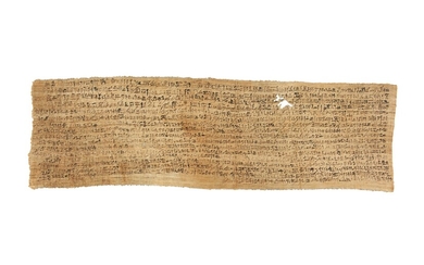 Book of the Dead, in Heiratic, section of linen wrapping [Egypt, probably fourth century BC.]
