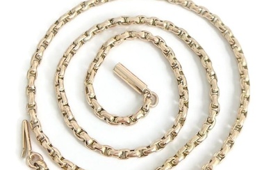 Box Chain Necklace 10K Pink Rose Gold, 17.5 Inches, 2.7 mm, 7.92 Grams