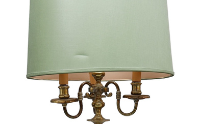 Brass table lamp, mid 20th Century.