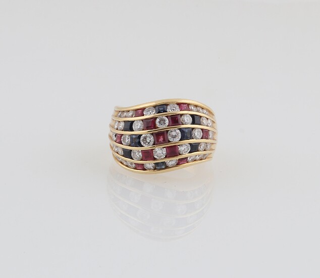 Brillant Rubin Saphir Ring