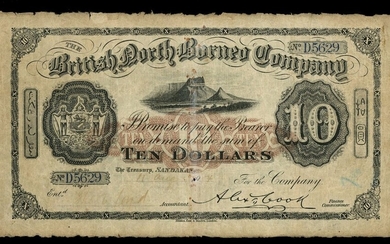 British North Borneo Company, $10, 11.8.1904, serial number D5629, (Pick 5a)