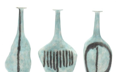 Bruno Gambone (Italian, b. 1936), Three Bottle Vases