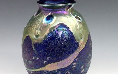 C. Lotton Cypriot Lava Glass Vase