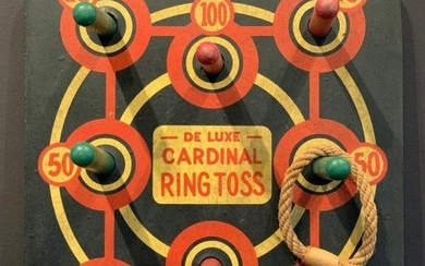 CARDINAL Ring Toss Game Board, Early 20thc