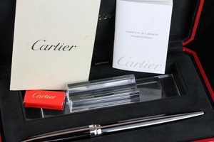CARTIER LIMITED EDITION STYLO D'EXCEPTION FOUNTAIN PEN, black lacquer body with platinum finish, 18k white gold nib, limited...