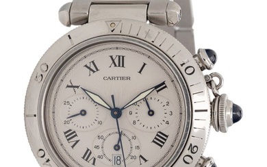 CARTIER, REF. 1050 STAINLESS STEEL 'PASHA' WATCH