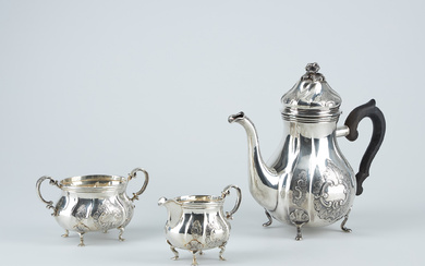 COFFEE SET, 3 pieces, silver (813).