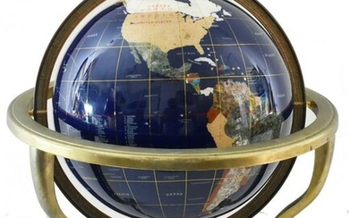 CONTEMPORARY POLISHED MINERAL GLOBE ON STAND