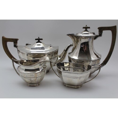 COOPER BROTHERS & SONS LTD, A FOUR PIECE SILVER TEA SET of c...