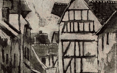 Camille PISSARRO (1830-1903) Rue Géricault à Rouen, 1896 Eau-forte sur vergé - 2ème état. Signée...