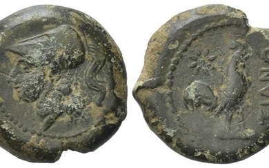 Campania, Teanum Sidicinum, c. 265-240 BC. Æ (18.5mm, 4.48g). Helmeted...