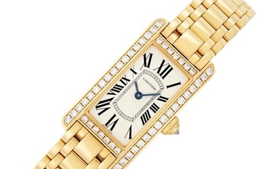 Cartier Gold and Diamond 'Tank Américaine' Wristwatch, Ref. 2482