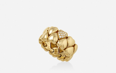 Cartier, Gold and diamond heart band ring
