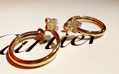 Cartier - Hoop earrings - 18 kt. Yellow gold - Diamond