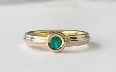 Cartier - Ring tricolor yellow gold/white gold/rose gold Emerald