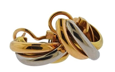 Cartier Trinity 18K Gold Tri Color Hoop Earrings
