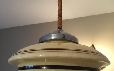 Ceiling lamp (1) - Art Deco - Glass, Iron (cast/wrought)