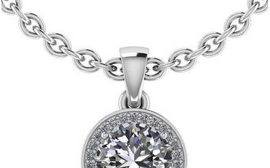 Certified 1.1 ctw Diamond Necklace - 14k White Gold
