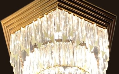 Chandelier, Imposing Crystal Ingot Design Lamp (1)