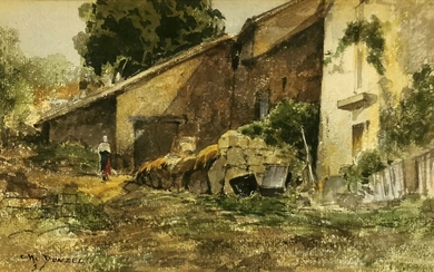 Charles DONZEL (1824-1889) Vue de ferme... - Lot 5 - STEFFEN’S Enchères Rambouillet