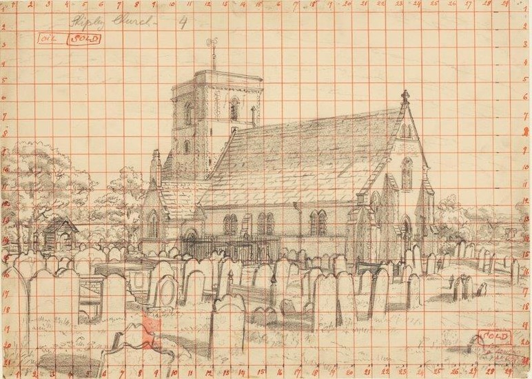 Charles Ginner ARA, British 1878-1962- Shipley Church;...