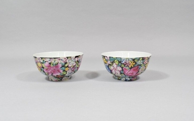 Chine, XXème siècle Paire de bols en porcelaine...