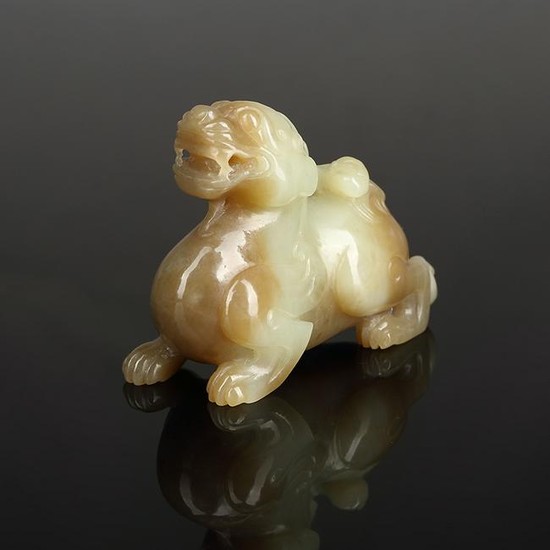 Chinese Antique Hetian Jade Beast
