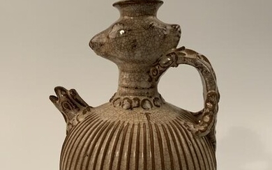 Chinese Beige Glaze Phoenix Vase