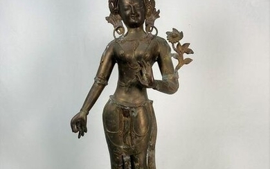 Chinese Tibetan Bronze Figure of Manjusri