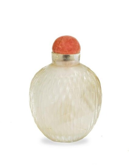 Chinese Carved Rock Crystal Snuff Bottle, 18th Century