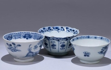 Chinese Export Blue & White Porcelain Teacups 18th