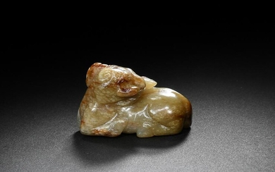 Chinese Jade Carved Goat, Ming or Earlier