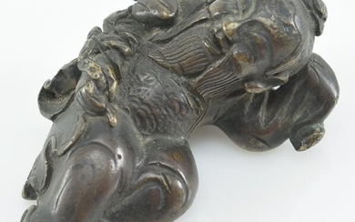Chinese Ming period bronze brush rest paperweight.