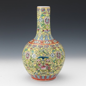 Chinese Porcelain Enameled Vase, Apocryphal Qianlong Marks