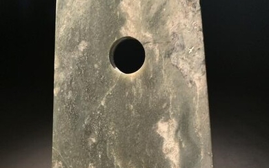 Chinese Qijia Culture Green Jade Axe