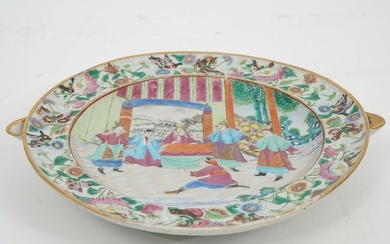 Chinese Rose Medallion Hot Water Plate