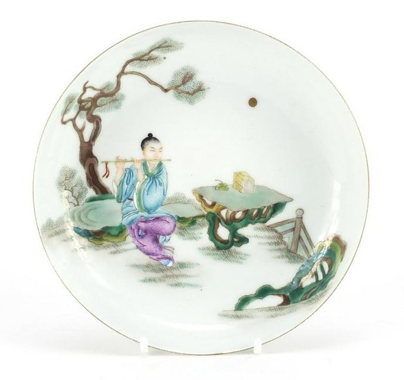 Chinese porcelain dish, hand painted in the famille
