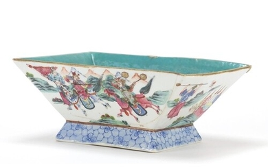 Chinese porcelain planter hand painted in the famille rose p...