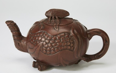 Chinese yixing cicada and pomegranate teapot